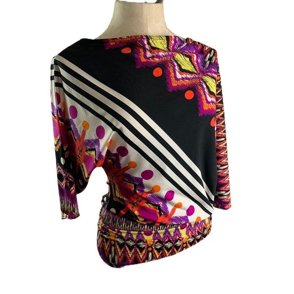 Small Savioni Blouson Bright Women's Pullover Blouse Made in Italy - Picture 8 of 9